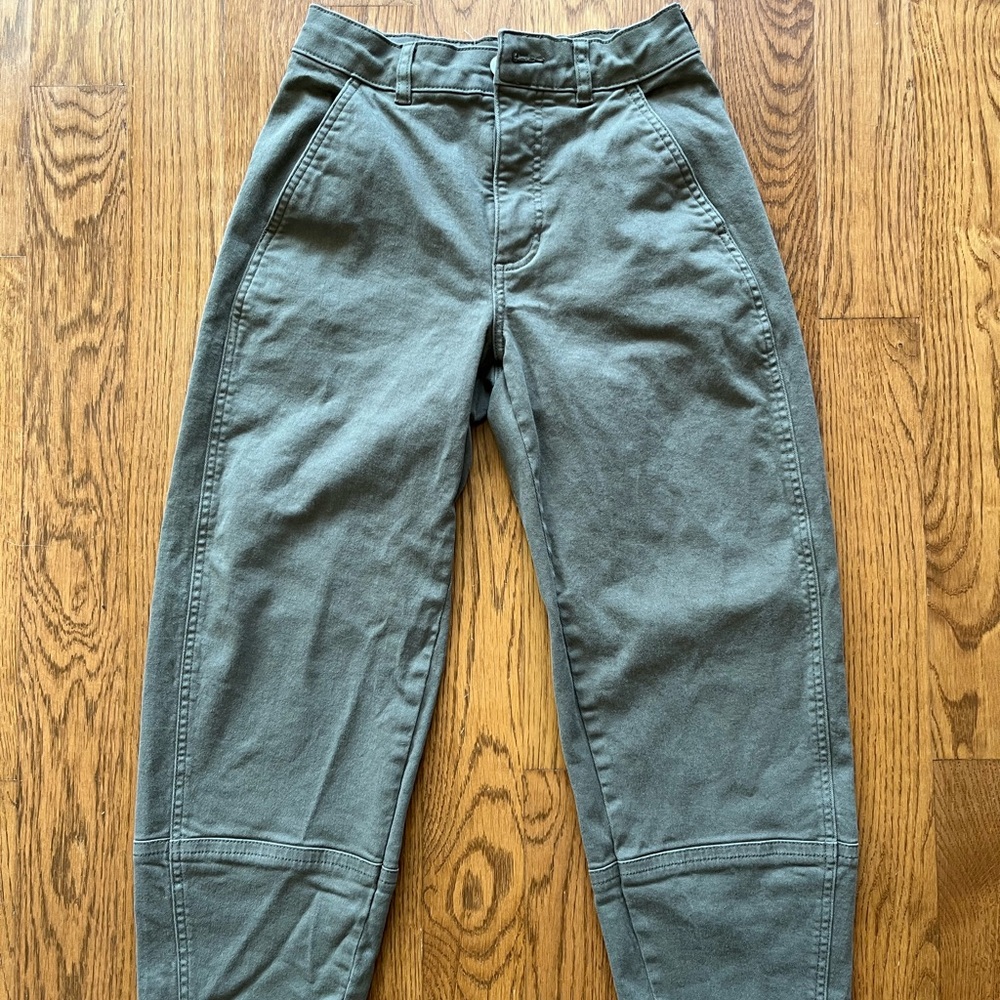 Everlane Women’s Organic Cotton Utility Barrel Pant Kalamata Olive Green Size 2